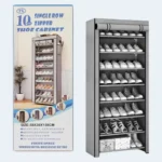 10 Layer Shoe Cabinet Zipper Rack Storage Organizer Durable