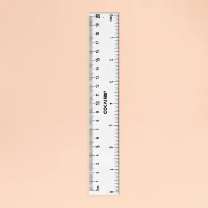 20cm Plastic Ruler Transparent Blue School Office Measuring Tool