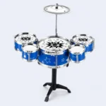 Kids Drum Set Toy Musical Jazz Drum Kit with Sticks and Stool Playset