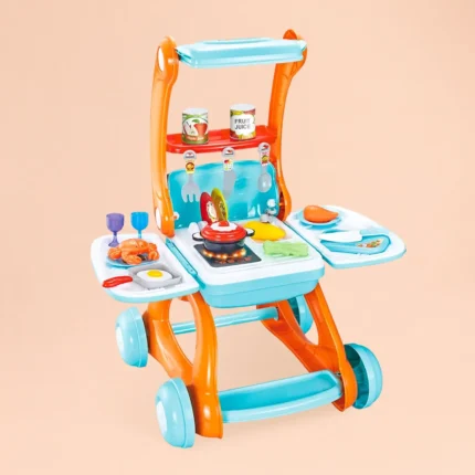 Kids Kitchen Cart Play Set Orange