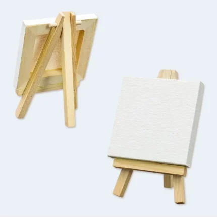 Mini White Canvas Board with Easel Small Painting Art Canvas Set