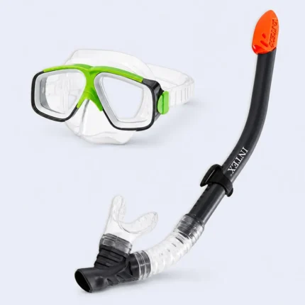 Intex Snorkel Set Adult Swim Mask Tube AquaFlow Diving Gear Green