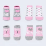 Londony Baby Booties Set 4 Pairs Soft Newborn Anti Slip Infant Socks