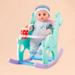Baby Doll Dining Chair Set with Accessories Kids Toy Blue Pink - Image 3