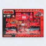 Fire Rescue Play Set for Kids Friction Trucks Fire Station Toy