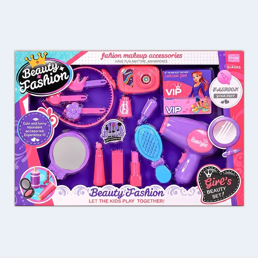 3299- 6929752630805 - beauty fashion set Kids Beauty Fashion Makeup Set with Hair Dryer & Accessories 3+ - Image 1