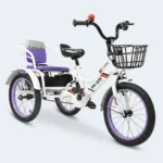 Kids Tricycle 16 Inch with Back Seat Basket Three Wheel Bike