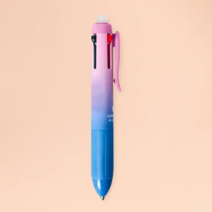 4 Color Ball Pen Pink Blue Multi Ink Retractable School Office Pen