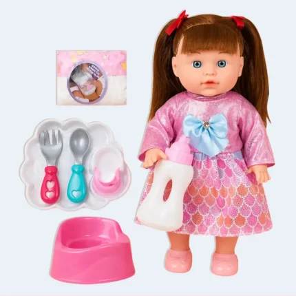 Cute Baby Doll Set for Kids Pretend Play