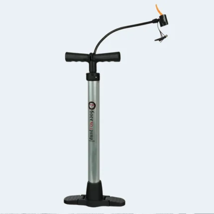 High Pressure Foot Air Pump with Gauge for Bicycle Car Ball Multi Use Pump Gray