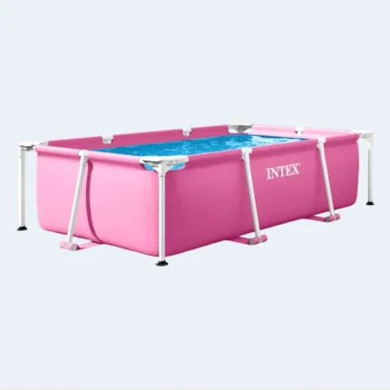 Intex Square Frame Pool 2.2m Pink Kids Family Swimming Pool