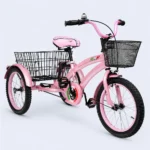Kids 3 Wheel Bicycle 20 Inch Pink Tricycle with Basket Durable