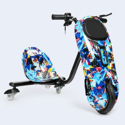 Kids Drift Scooter Ride On Electric Style Fun Scooter Toy Blue