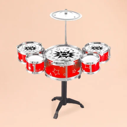 Kids Jazz Drum Kit with Stool and Drumsticks for Musical Play