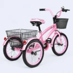 Kids Pink Three Wheel Bicycle with Basket
