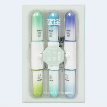 Pastel Highlighter Pen Set 3 Pieces Soft Color Marker Pens Study Office Use