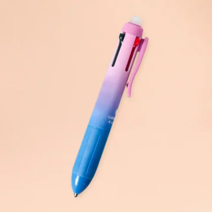 Pink Blue 4 Color Retractable Ball Pen for School and Office