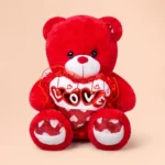 Red Teddy Bear 30cm Soft Plush Toy with Love Heart Gift for Kids