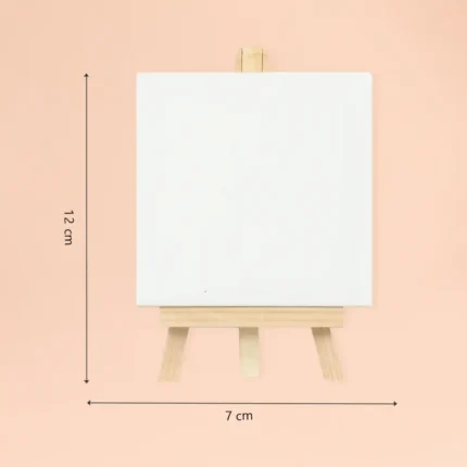 Small White Canvas with Wooden Easel for Painting and Artwork