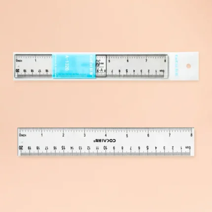 Transparent Blue 20cm Ruler for Students and School Use