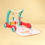 Multi-Function 2-in-1 Pedal Piano Baby Walker with Play Mat & Toys