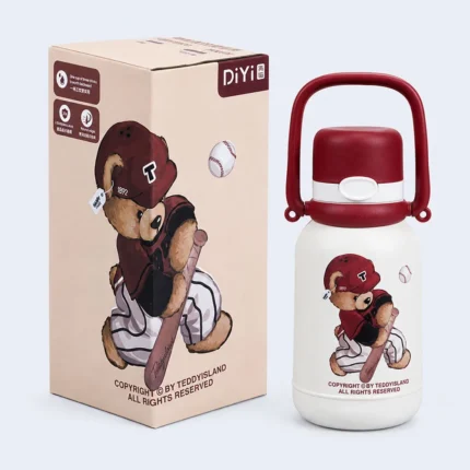 Retro Teddy Insulated Kids Water Bottle Flask
