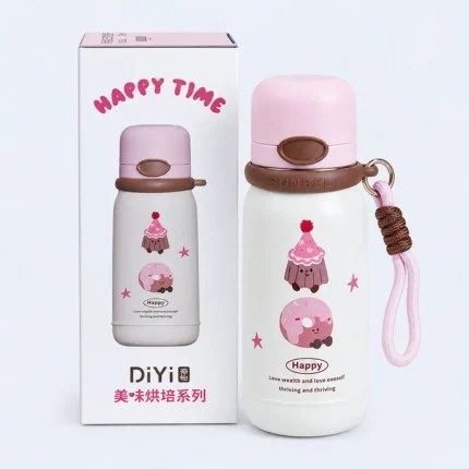 Cute Kids Insulated Water Bottle with Strap