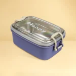 Stainless Steel Lunch Box with Airtight Lock Lid (Purple) - Image 2