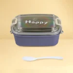 Stainless Steel Lunch Box with Airtight Lock Lid (Purple)