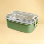 Stainless Steel Lunch Box with Airtight Lock Lid (Green) - Image 2