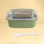 Stainless Steel Lunch Box with Airtight Lock Lid (Green)