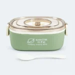 Airtight Food Storage Lunch Box with Spoon Set (Green)