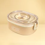 Airtight Food Storage Lunch Box with Spoon Set (Beige) - Image 2