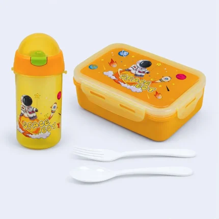 Orange Kids Lunch Box & Bottle Set Leakproof Pack
