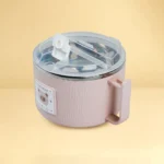 Kids Insulated Food Bowl with Handle & Lid (Pink) - Image 2