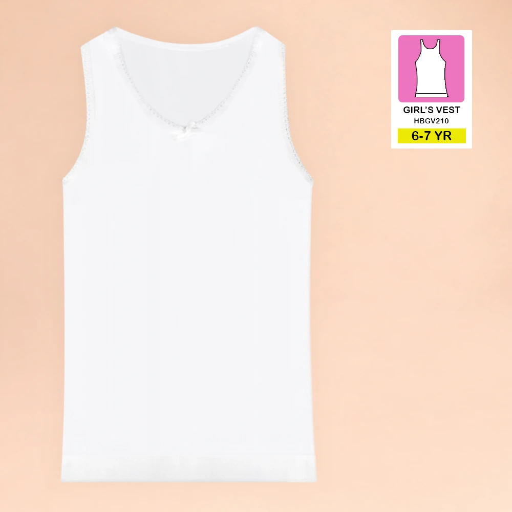 Girls Cotton Vest Innerwear Soft Comfortable Girls Cotton Vest Innerwear Soft Comfortable 6-7 Years - Image 1
