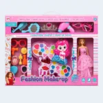 Kids Makeup Set with Doll Beauty Kit Girls Pretend Play Toy Set
