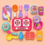 Kids Kitchen Play Set Cooking Toy Utensils Pretend Play Food Set - Image 2