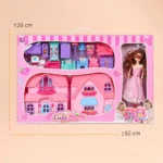Kids Doll House Play Set Villa Toy with Furniture & Doll for Girls - Image 2