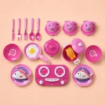 Kids Tea Service Playset – Kitchen Pretend Play Toy Set - Image 3