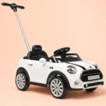 Kids Ride-On Mini Cooper Convertible – Push Car with Steering & Parent Handle