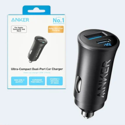 Anker 30W Dual Port Car Charger Fast USB-C Compact Adapter