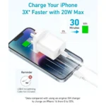 Anker 20W USB-C Fast Charger with 5FT USB-C Cable White - Image 2