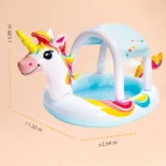 Kids Inflatable Unicorn Spray Pool with Canopy Water Play - Image 5