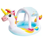 Kids Inflatable Unicorn Spray Pool with Canopy Water Play - Image 3