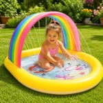 Kids Inflatable Rainbow Arch Spray Pool with Water Fountain - Image 3