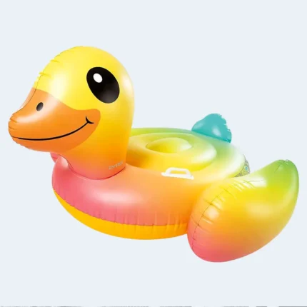 Kids Inflatable Duck Ride-On Pool Float with Seat & Handle