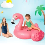 Kids Inflatable Flamingo Ride-On Pool Float with Handle - Image 6
