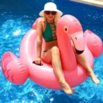 Kids Inflatable Flamingo Ride-On Pool Float with Handle - Image 5