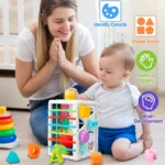 Shape Sorting Baby Toy Educational Learning Activity Cube for Kids - Image 10